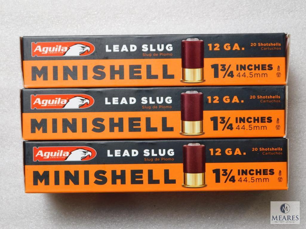 60 Minishells Aguila Lead Slug 12 Gauge Shotgun Ammunition