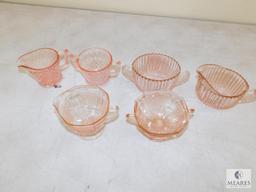 Pink Depression Lot Mayfair Hocking & Queen Mary Glasses