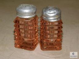 Pink Depression Glass Salt & Pepper Shakers Lot