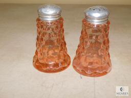 Pink Depression Glass Salt & Pepper Shakers Lot