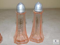 Pink Depression Glass Salt & Pepper Shakers Lot