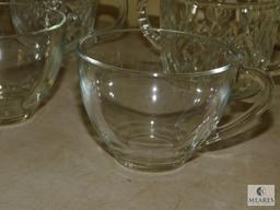 Lot of 11 Glass Teacups & Creamers Lot