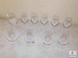 Lot 10 Glass possibly Crystal Wine Glasses & Goblets