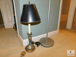 Lot Dual Head Floor Lamp and Oriental Style Accent Table Lamp