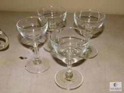 Godinger Silver Centerpiece & Lot of 4 Champagne Glasses