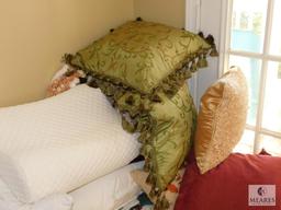 Lot of Linens & Accent Pillows & Quilts