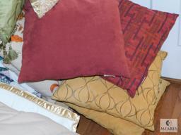 Lot of Linens & Accent Pillows & Quilts