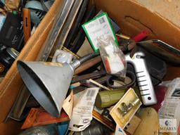 Lot of Tools & Parts Flashlight Funnel Tin Snips Battery Terminal Cleaner