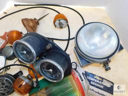 Lot of Various Motorcycle Parts Speedometer & Tach Headlight Turn Signals