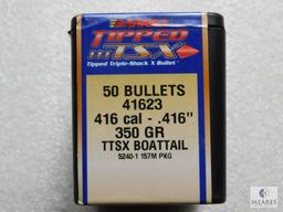 Barnes TSX 416 caliber 350 grain bullets full box of 50