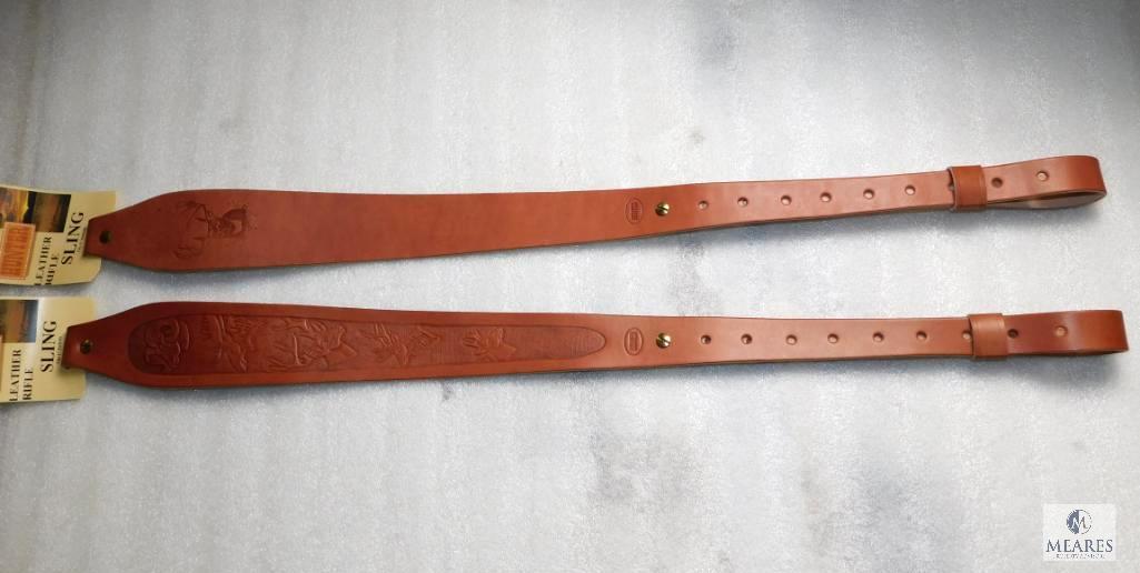 2 New Leather embossed Hunter Cobra style rifle slings