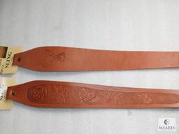 2 New Leather embossed Hunter Cobra style rifle slings