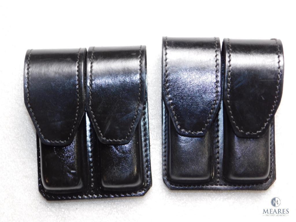 Lot 2 New Leather Double Mag Pouches for Double Stack Mags like Glock and Sig Sauer