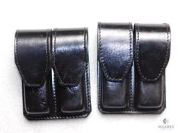 Lot 2 New Leather Double Mag Pouches for Double Stack Mags like Glock and Sig Sauer