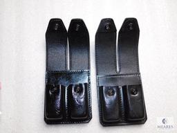 Lot 2 New Leather Double Mag Pouches for Double Stack Mags like Glock and Sig Sauer