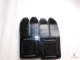 Lot 2 New Leather Double Mag Pouches for Double Stack Mags like Glock and Sig Sauer