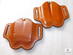 Lot 2 New Leather Double Mag Pouches fits Glock & Similar Double Stacked Mags