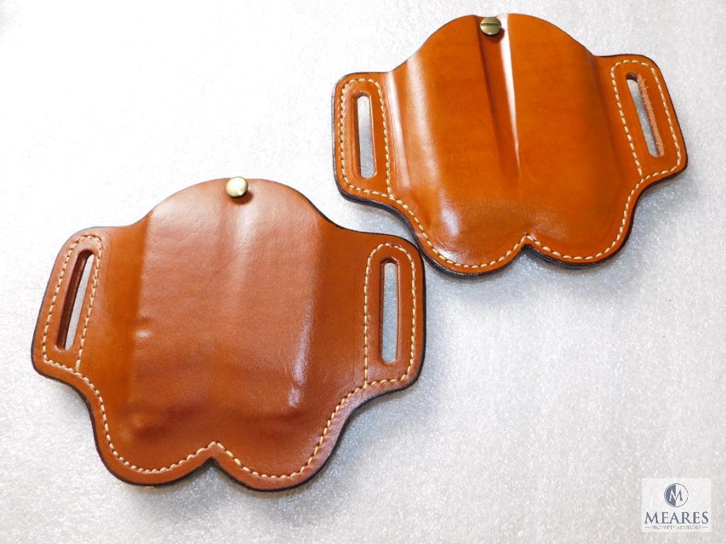 Lot 2 New Leather Double Mag Pouches fits Glock & Similar Double Stacked Mags