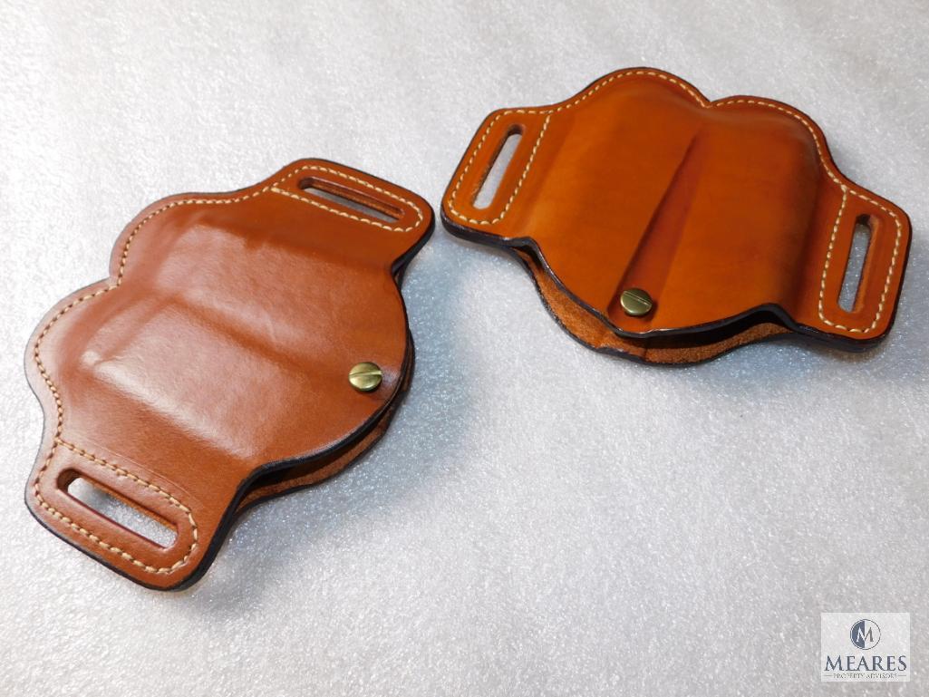 Lot 2 New Leather Double Mag Pouches fits Glock & Similar Double Stacked Mags