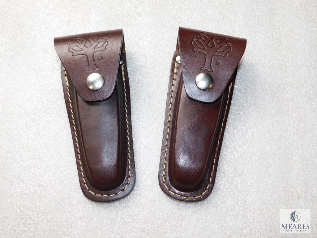 2 New Boker Leather Knife Cases for 4" Folders