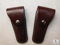 2 New Boker Leather Knife Cases for 4" Folders