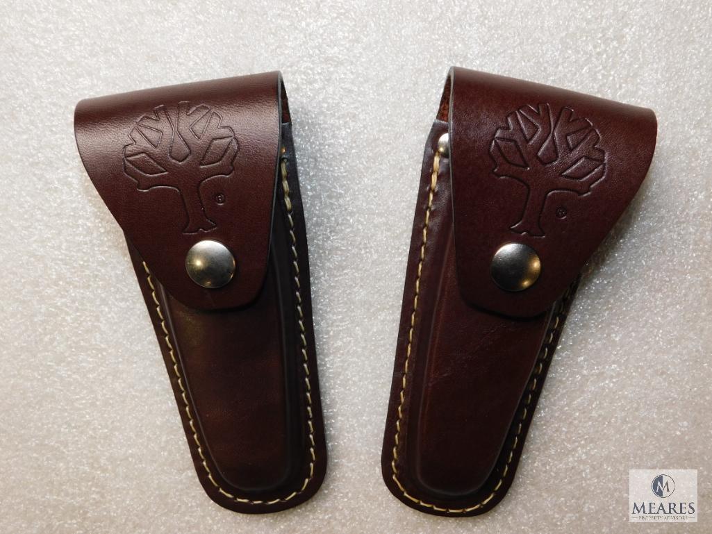 2 New Boker Leather Knife Cases for 4" Folders