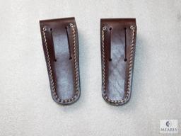 2 New Boker Leather Knife Cases for 4" Folders