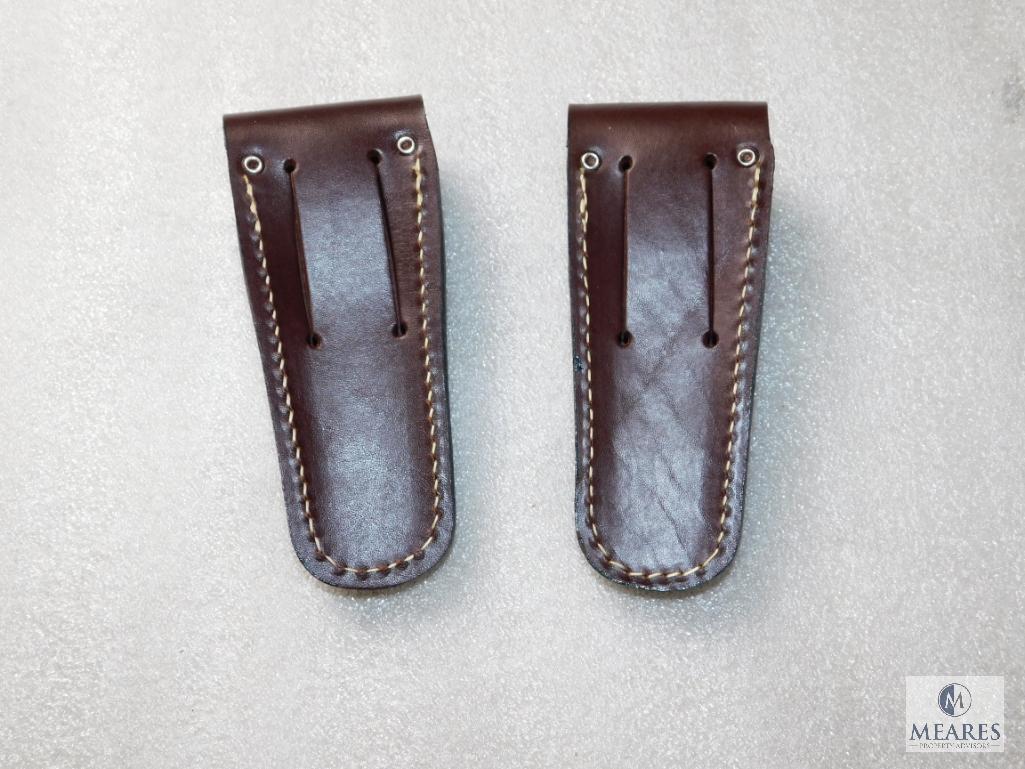 2 New Boker Leather Knife Cases for 4" Folders
