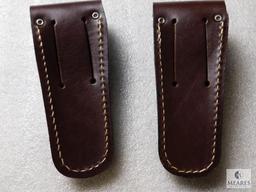 2 New Boker Leather Knife Cases for 4" Folders