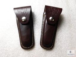 2 New Boker Leather Knife Cases for 4" Folders