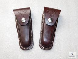 2 New Boker Leather Knife Cases for 4" Folders