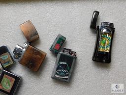 Lot 5 Collectible Refillable Lighters Zippo Style (None are Zippo Brand)