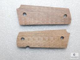 Wood Checkered Diamond Grips for Colt 1911 & Clones