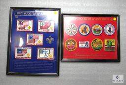 Lot 2 Framed Boy Scouts BSA Bicentennial Patches & Jamboree Collection Set