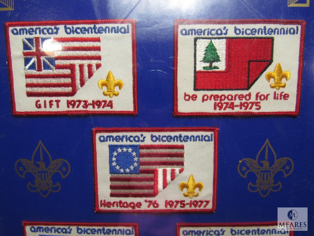 Lot 2 Framed Boy Scouts BSA Bicentennial Patches & Jamboree Collection Set