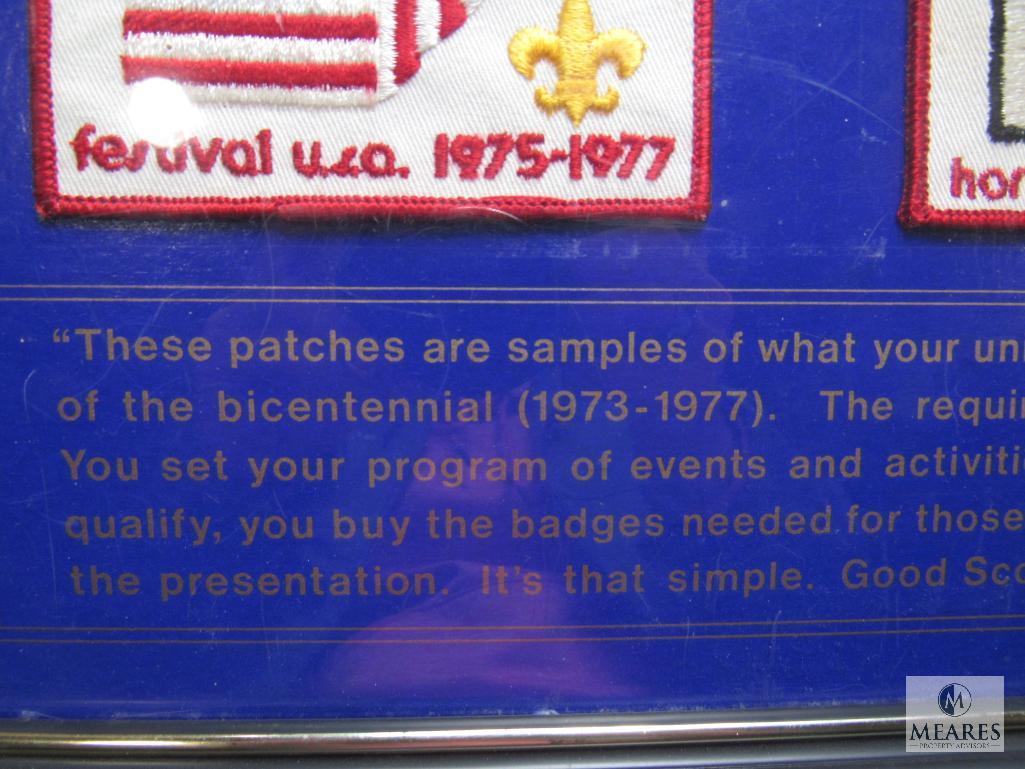 Lot 2 Framed Boy Scouts BSA Bicentennial Patches & Jamboree Collection Set