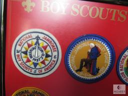 Lot 2 Framed Boy Scouts BSA Bicentennial Patches & Jamboree Collection Set