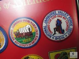 Lot 2 Framed Boy Scouts BSA Bicentennial Patches & Jamboree Collection Set
