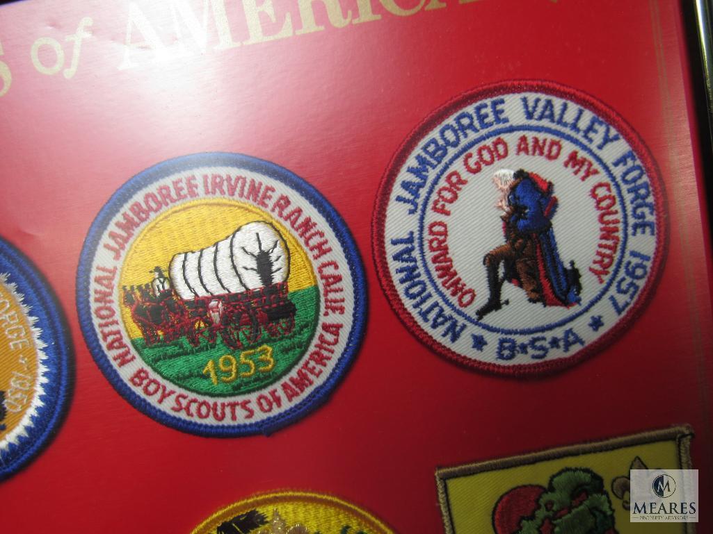 Lot 2 Framed Boy Scouts BSA Bicentennial Patches & Jamboree Collection Set