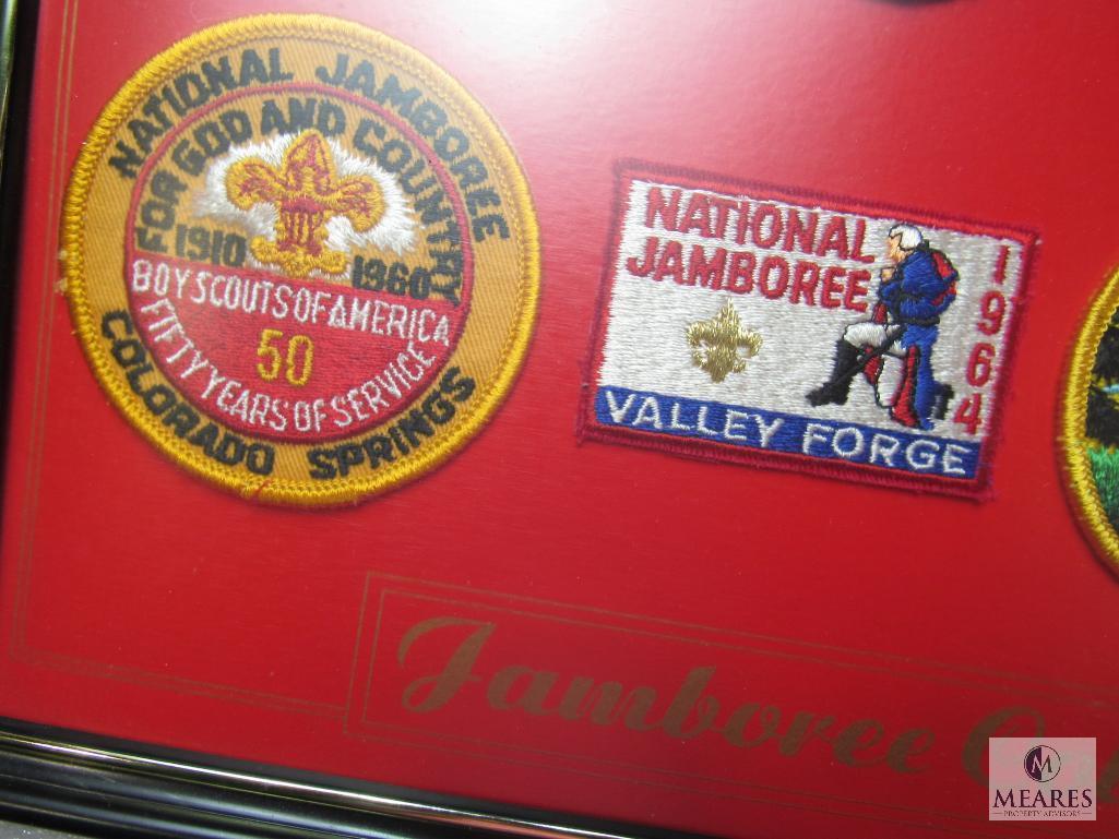 Lot 2 Framed Boy Scouts BSA Bicentennial Patches & Jamboree Collection Set