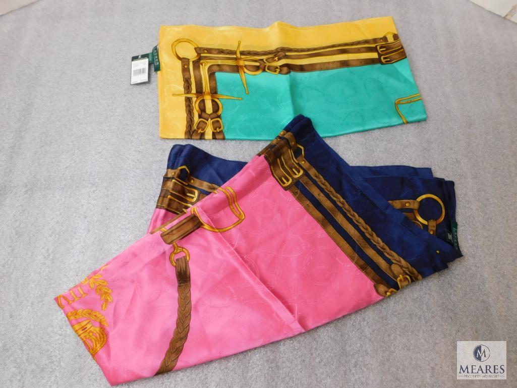 Lot 2 Ralph Lauren Silk Scarves 1 Scarf new with tags