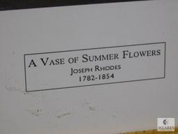 Joseph Rhodes "A Vase of Summer Flowers" Print Framed 18" x 22"