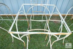 7 Piece Metal Patio Set Vintage Tables and 4 Chairs Frames only