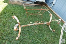7 Piece Metal Patio Set Vintage Tables and 4 Chairs Frames only