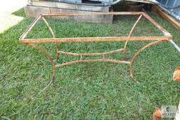 7 Piece Metal Patio Set Vintage Tables and 4 Chairs Frames only