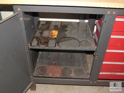 Tool Chest Bench Table 5 Drawer w/ Cabinet and Wood Table Top