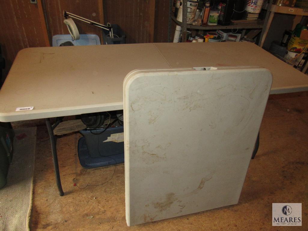 Lot 2 Folding Tables, 6' Portable with Handles