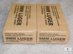 Lot 100 Rounds Remington 9mm Luger 115 Grain Ammunition
