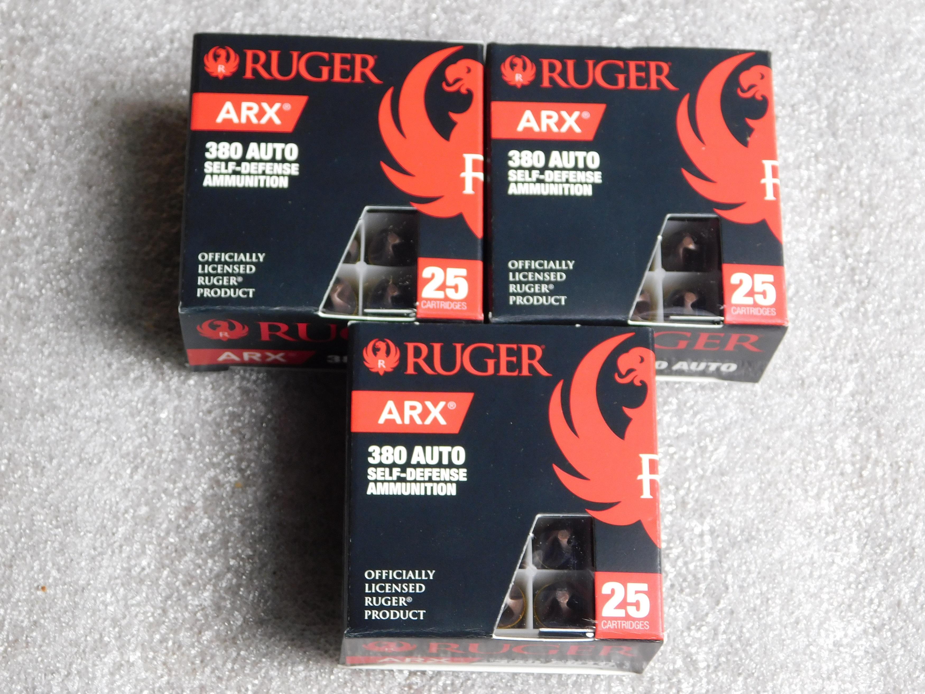 60 Rounds Ruger .380 ARX Self Defense Ammunition 97 Grain Ammo