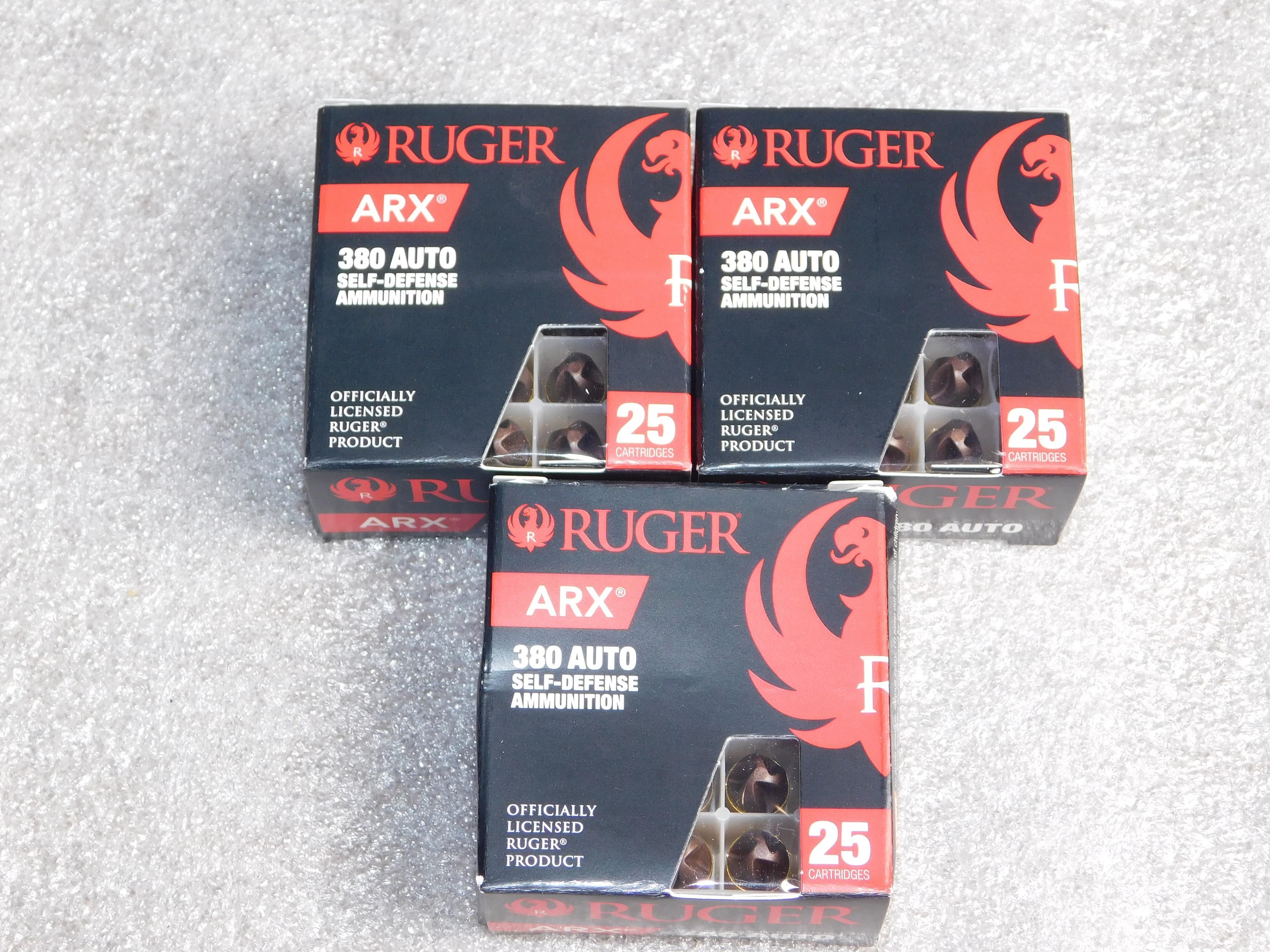60 Rounds Ruger .380 ARX Self Defense Ammunition 97 Grain Ammo